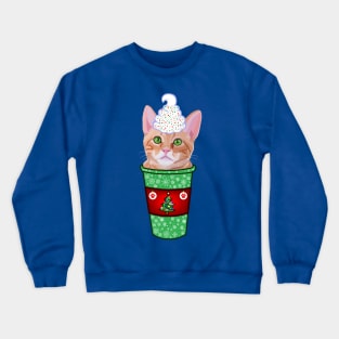 Christmas Peppermint Mocha Ginger Cat Coffee Crewneck Sweatshirt